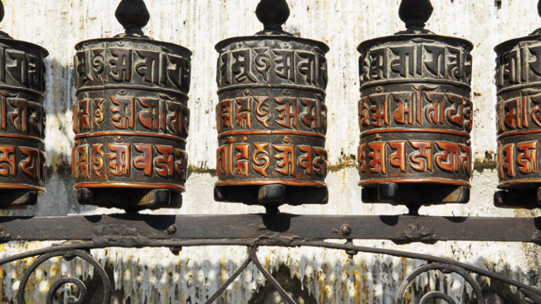 Tibetan prayer wheels